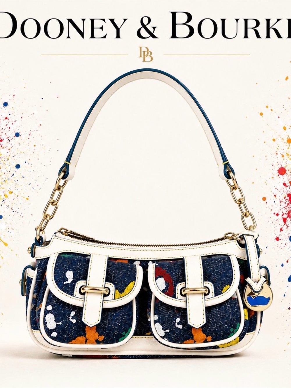 RARE NWT Dooney & Bourke Graffiti Paint Splatter Y2K Mini Shoulder Bag